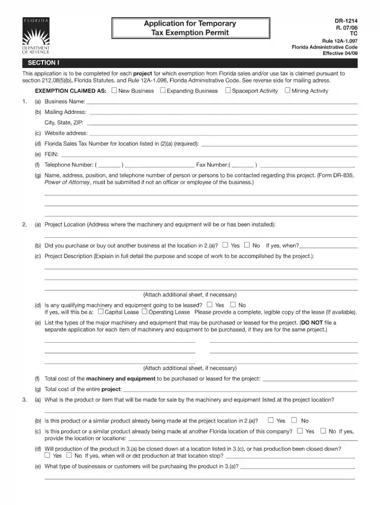 exemption permit 2006 form Preview on Page 1
