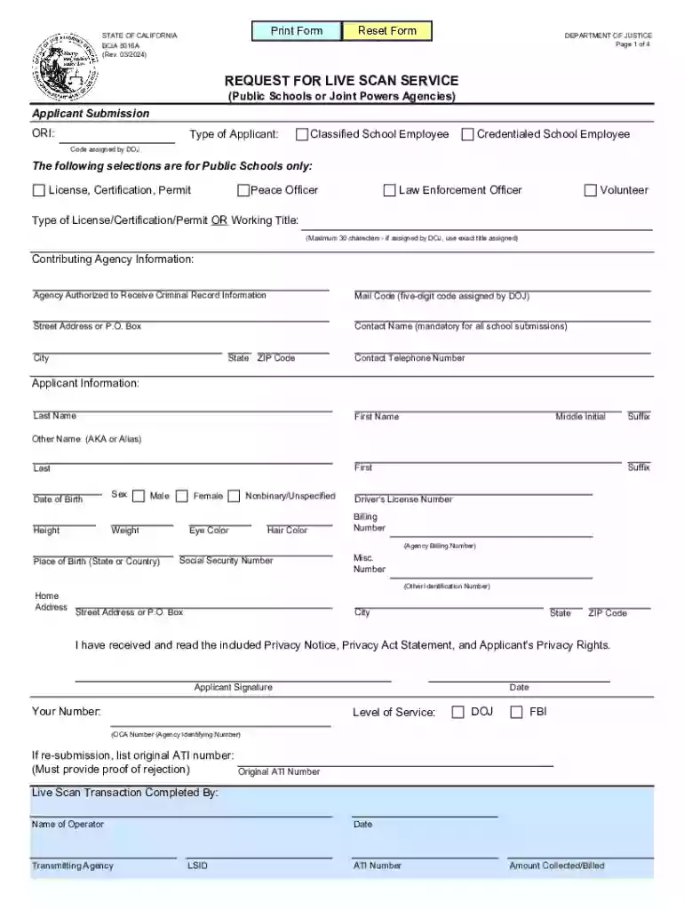 live scan doj Preview on Page 1