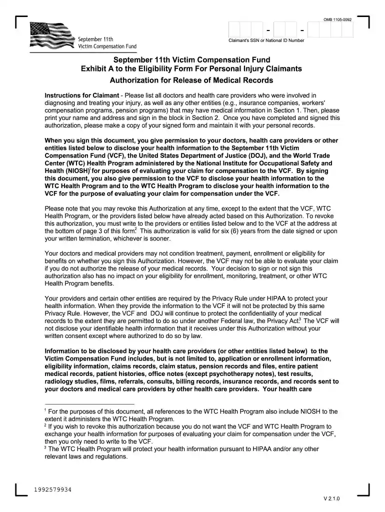 victim compensation eligibility form Preview on Page 1