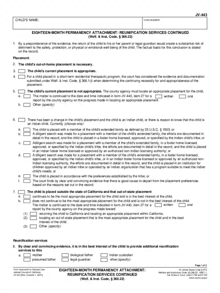 6 41 L Form: Eighteen-Month Permanency Attachment Preview on Page 1