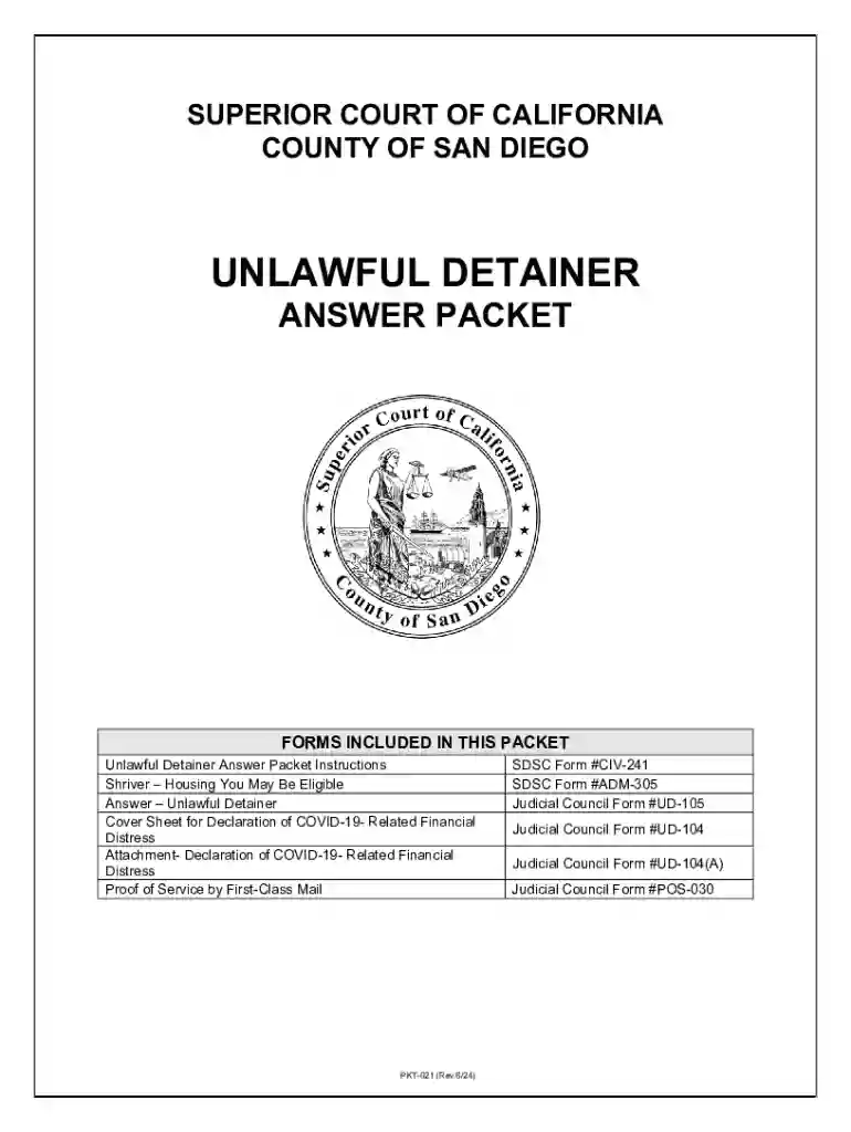 unlawful detainer packet Preview on Page 1