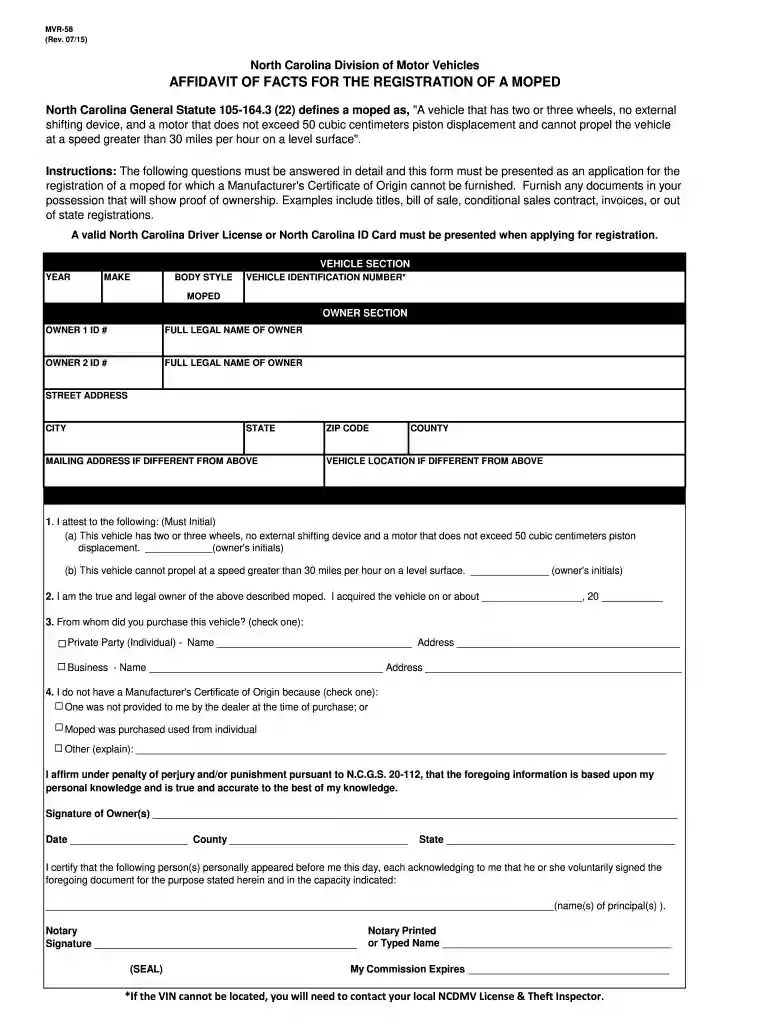 mvr 58 form Preview on Page 1