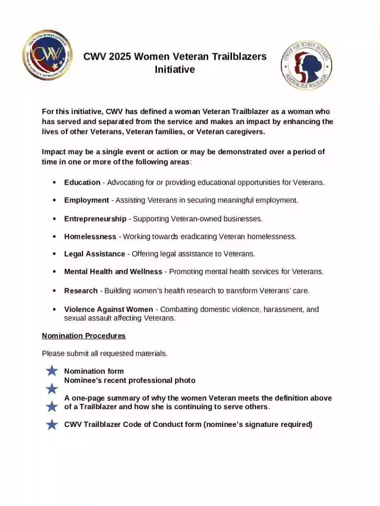 Center for Women Veterans, U S Department of Preview on Page 1