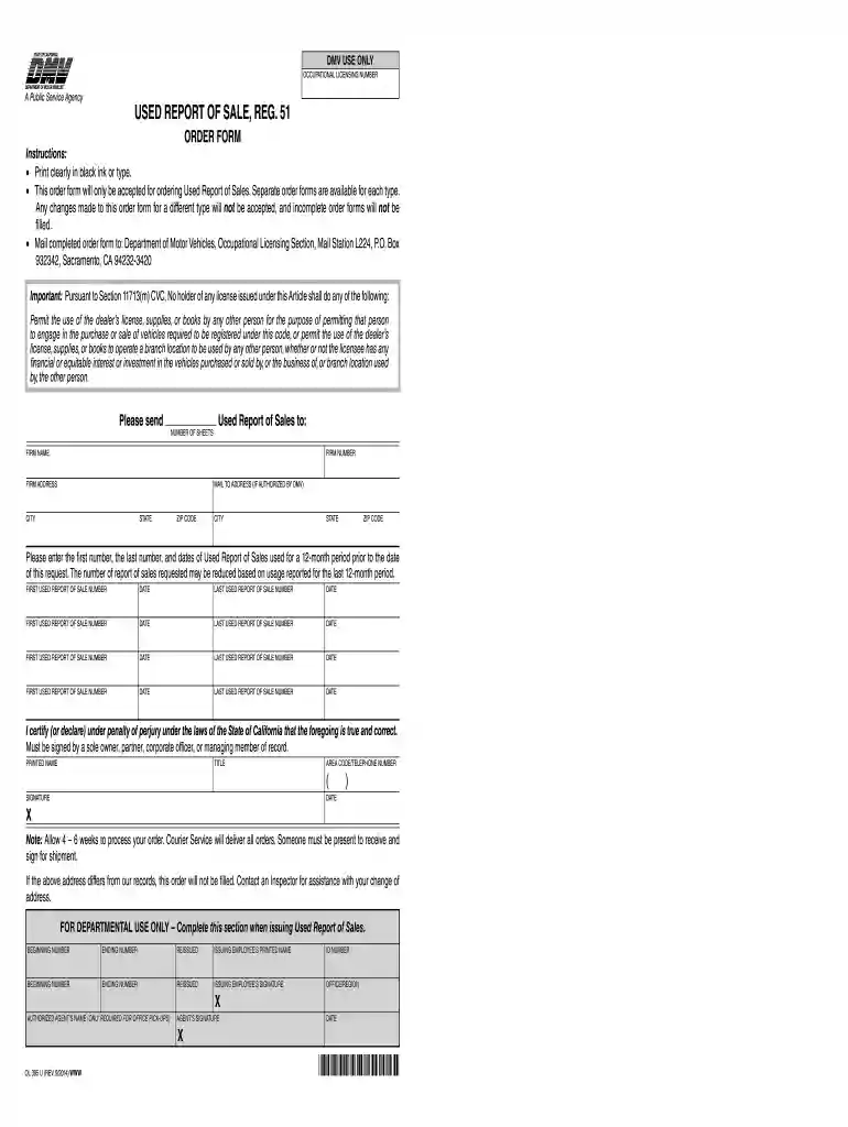 reg 51 form pdf Preview on Page 1