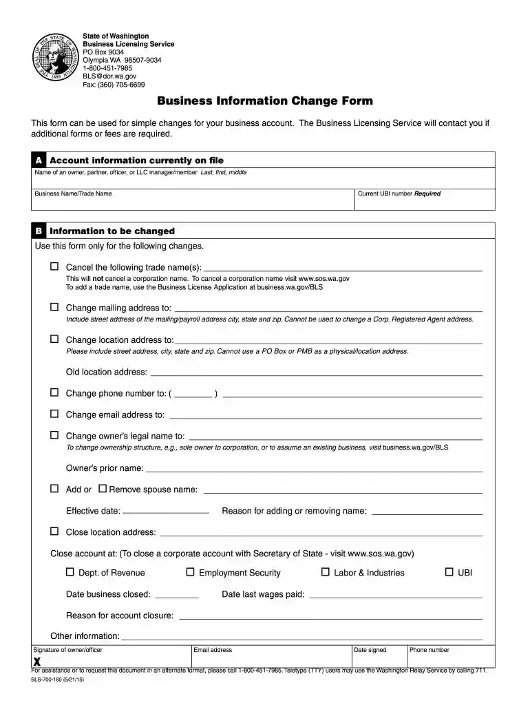 Business Change Form700-16011-2010.indd - bls dor wa Preview on Page 1
