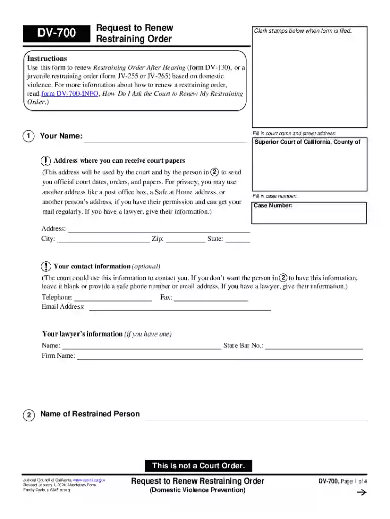 renew restraining order Preview on Page 1