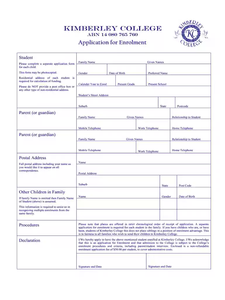 kimberley college fees Preview on Page 1