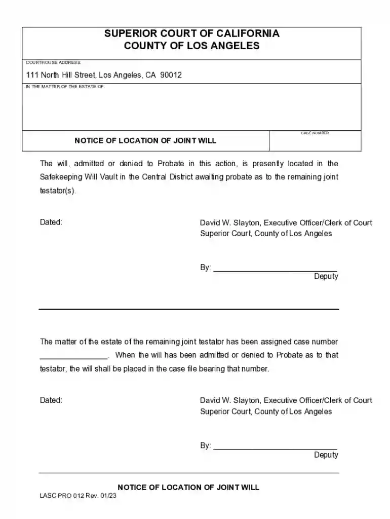 los testator deputy Preview on Page 1