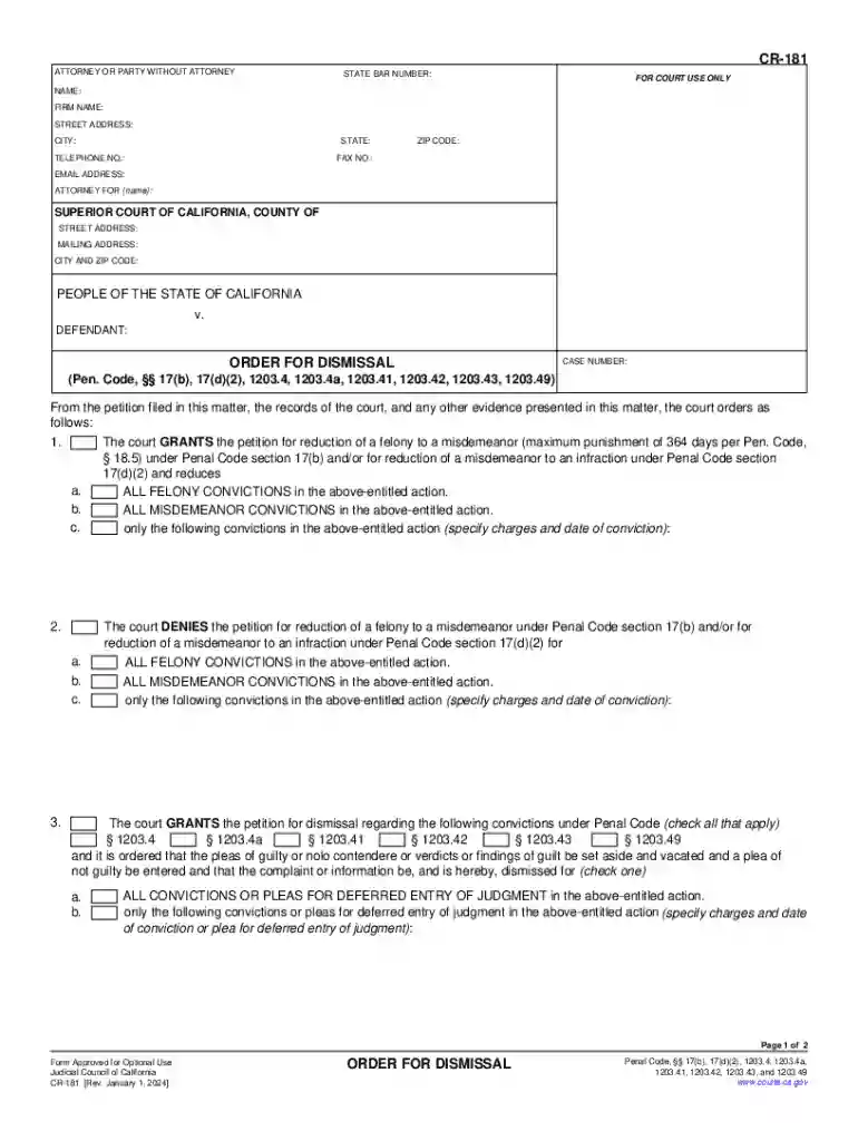 Instructions for Filling Out a Petition for Dismissal Preview on Page 1