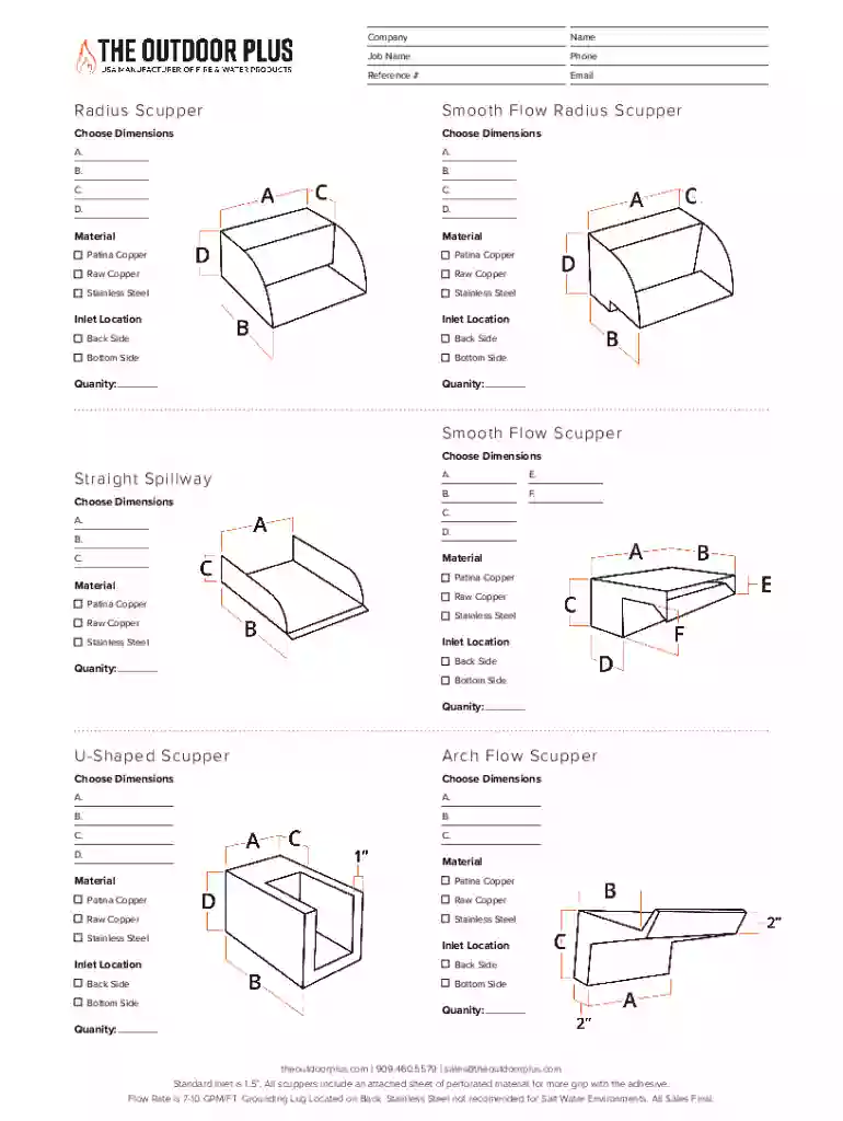 Scupper Order Form Preview on Page 1