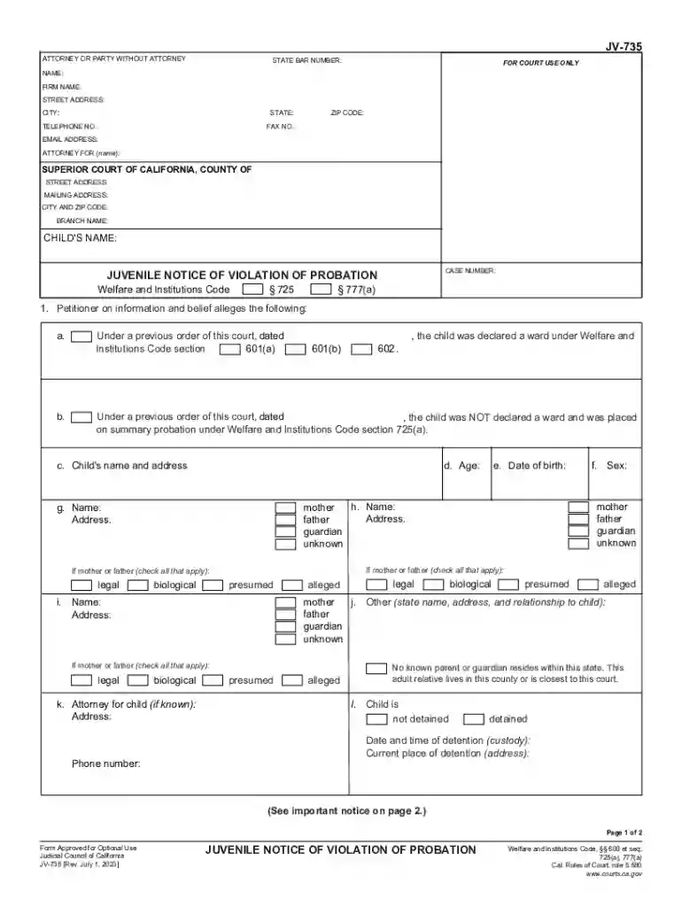 california juvenile violation probation Preview on Page 1
