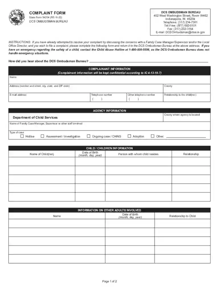 dcs ombudsman complaint Preview on Page 1