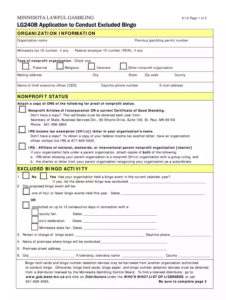 lg240b application to conduct 2012 form Preview on Page 1
