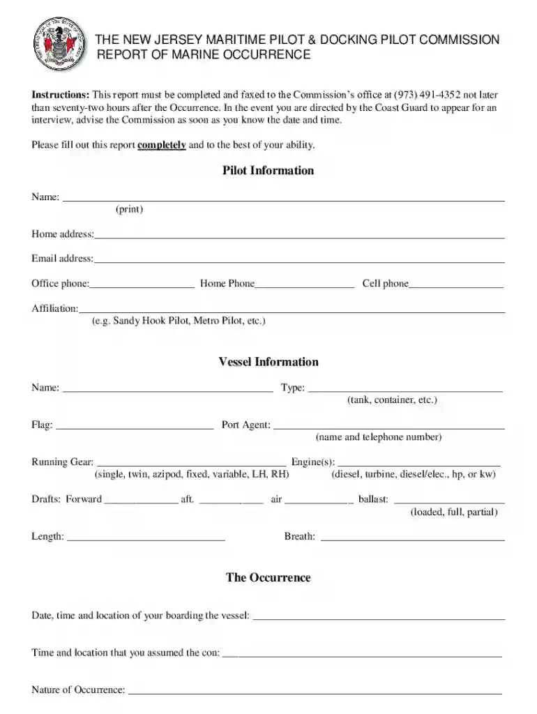 Maritime Incident Report - Fill Online, Printable, Fillable, Preview on Page 1