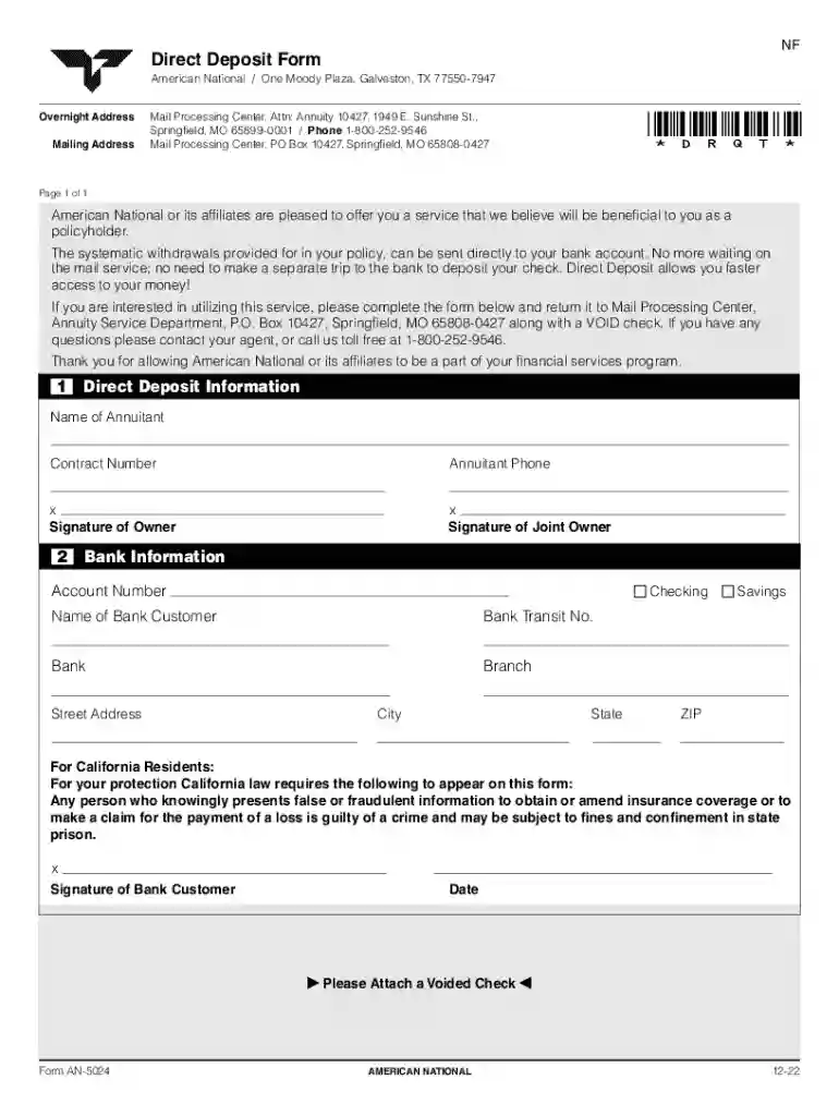 American National: Make A Payment Preview on Page 1