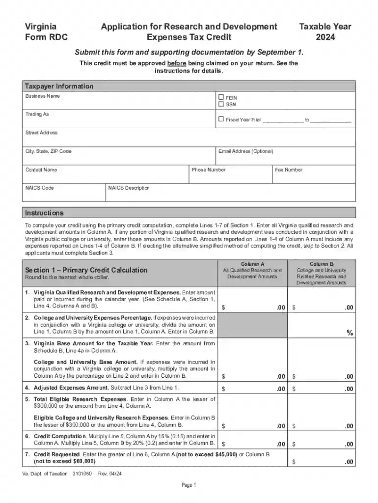 rdc research development tax Preview on Page 1