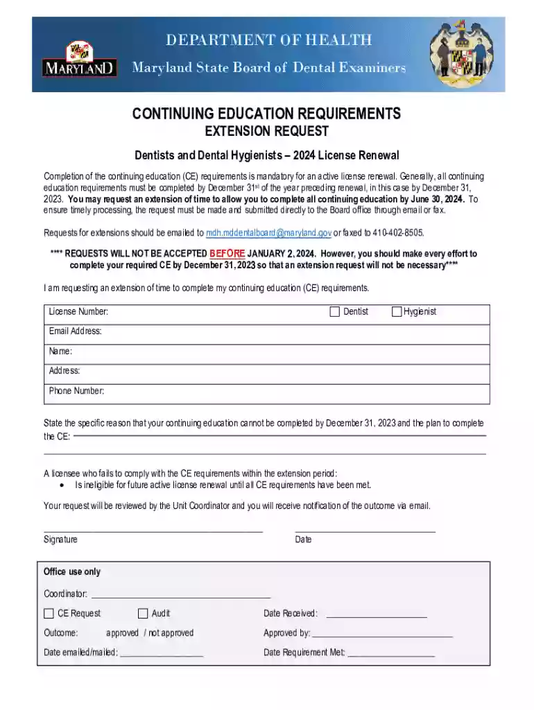 Maryland Dental Hygienists CE Requirements, Preview on Page 1
