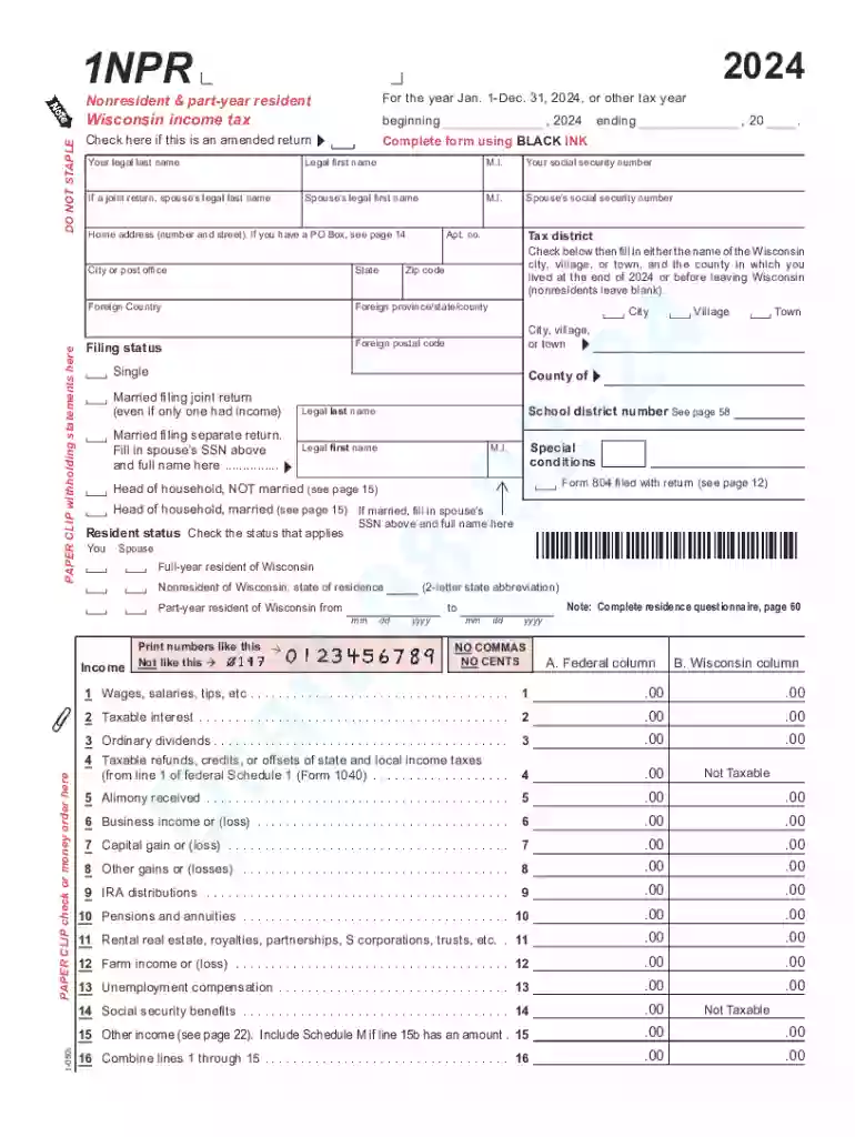 2024 wi form Preview on Page 1