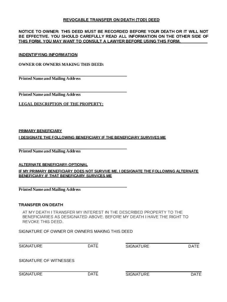 form-TOD-deed Preview on Page 1