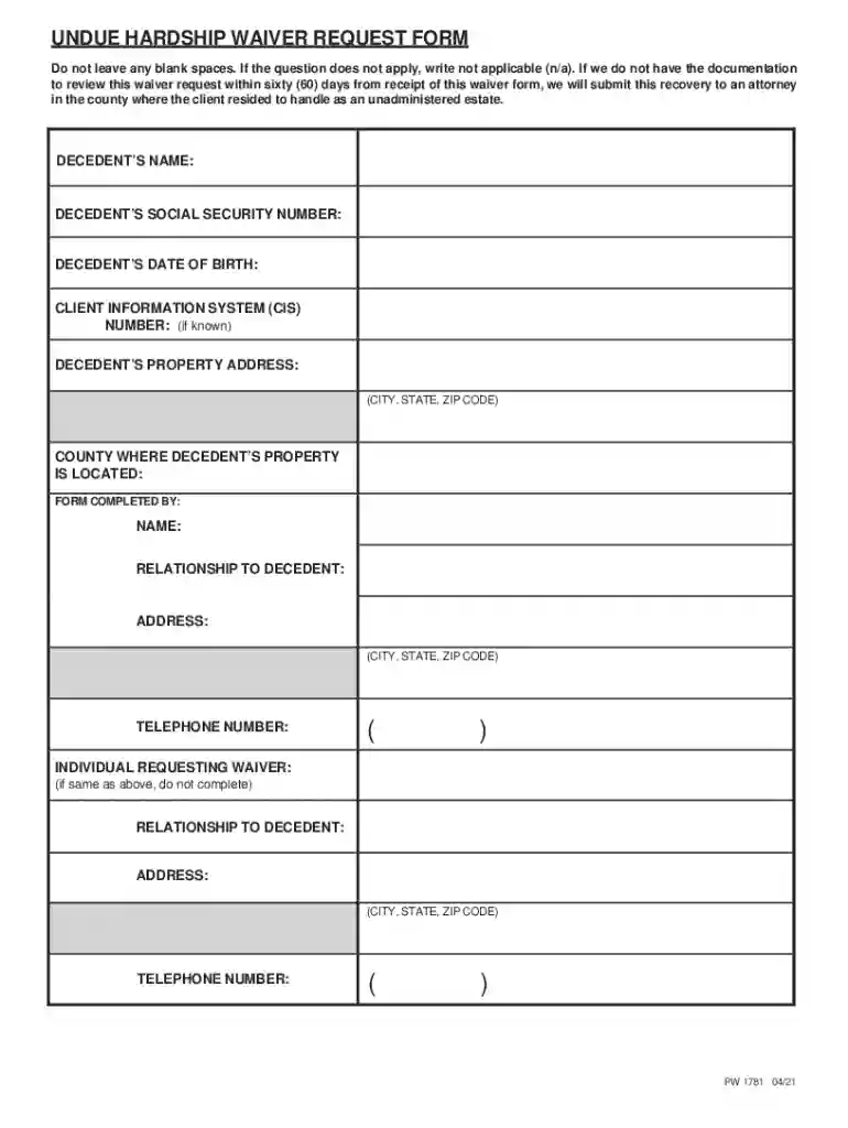 What Elements Must be Met for a Hardship Waiver? Preview on Page 1