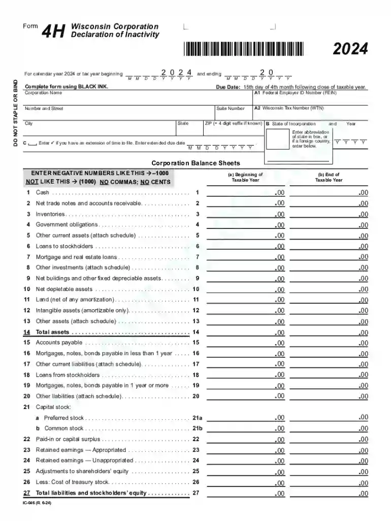 wisconsin form 4h Preview on Page 1