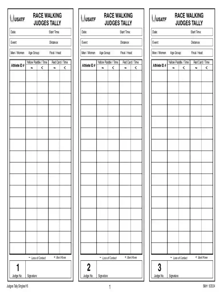How to Fill Out a Race Walking Summary Sheet Preview on Page 1