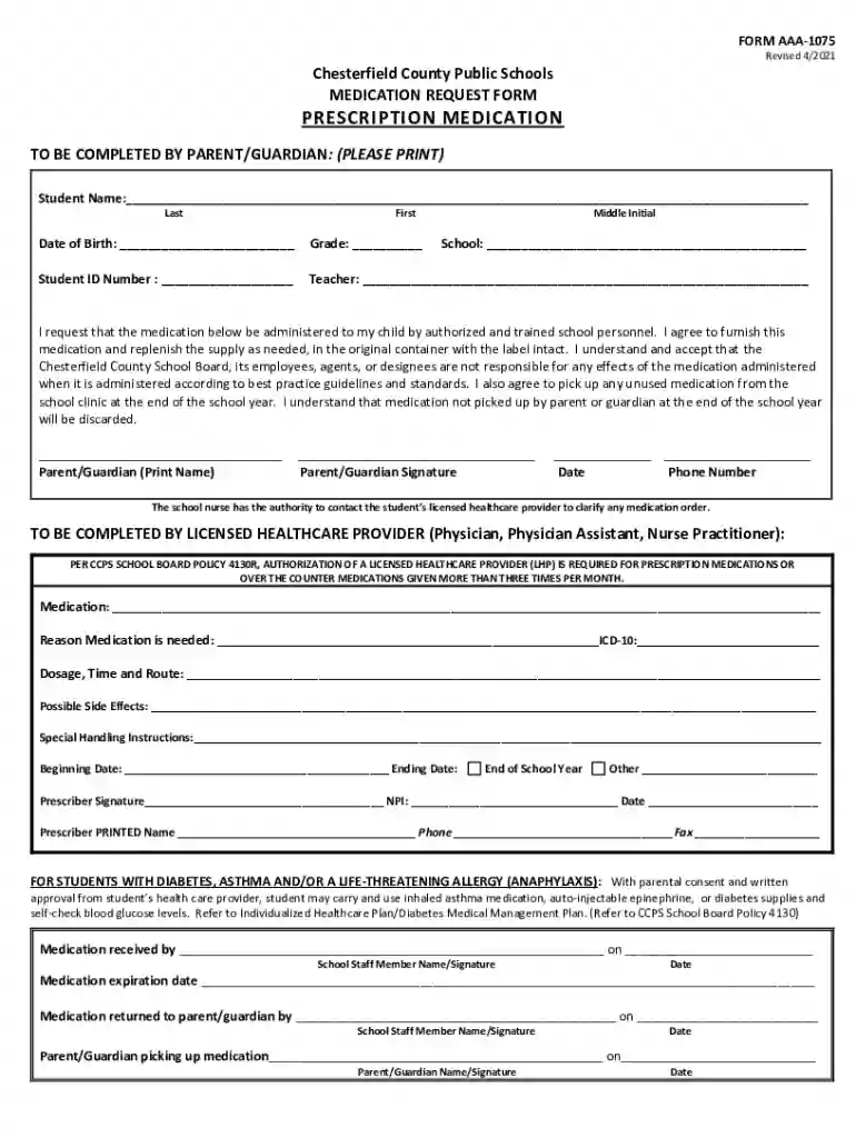 FORM 1075 CHESTERFIELD COUNTY Preview on Page 1