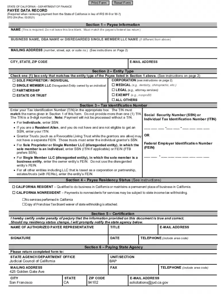 Std 204 Preview on Page 1