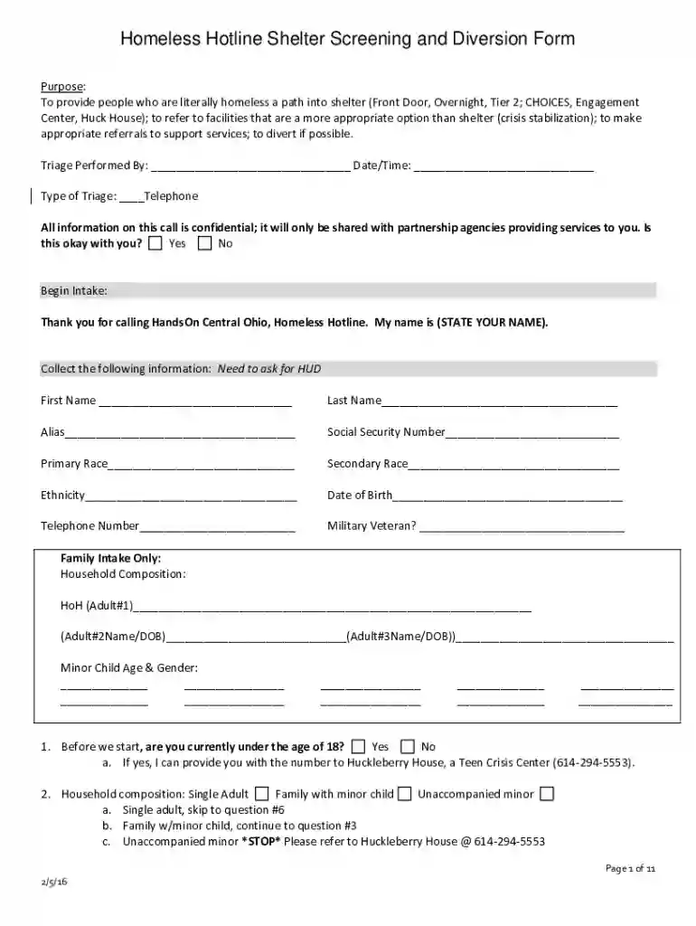 PATH Supplemental Intake Form Preview on Page 1