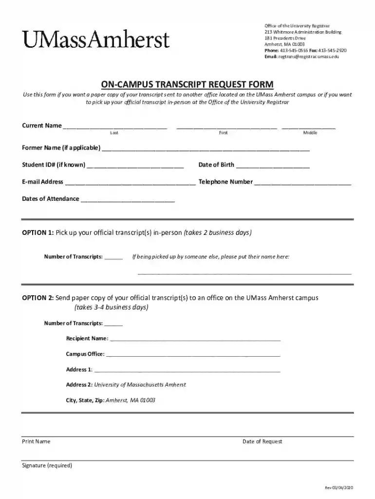 ON-CAMPUS TRANSCRIPT REQUEST FORM ON-CAMPUS TRANSCRIPT REQUEST FORM Preview on Page 1