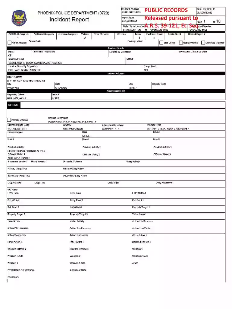 Incident Report Preview on Page 1