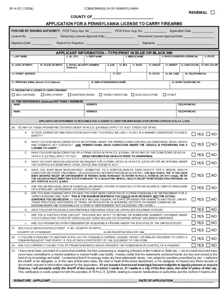 pennsylvania license carry Preview on Page 1