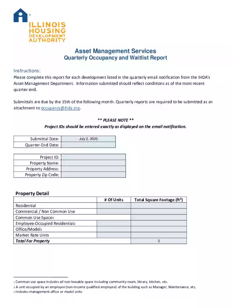 ihda quarterly occupancy waitlist Preview on Page 1