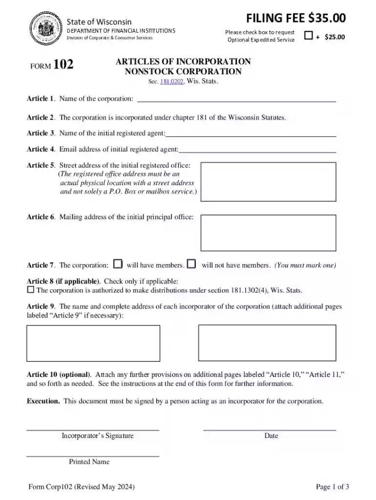 wisconsin form 102 Preview on Page 1