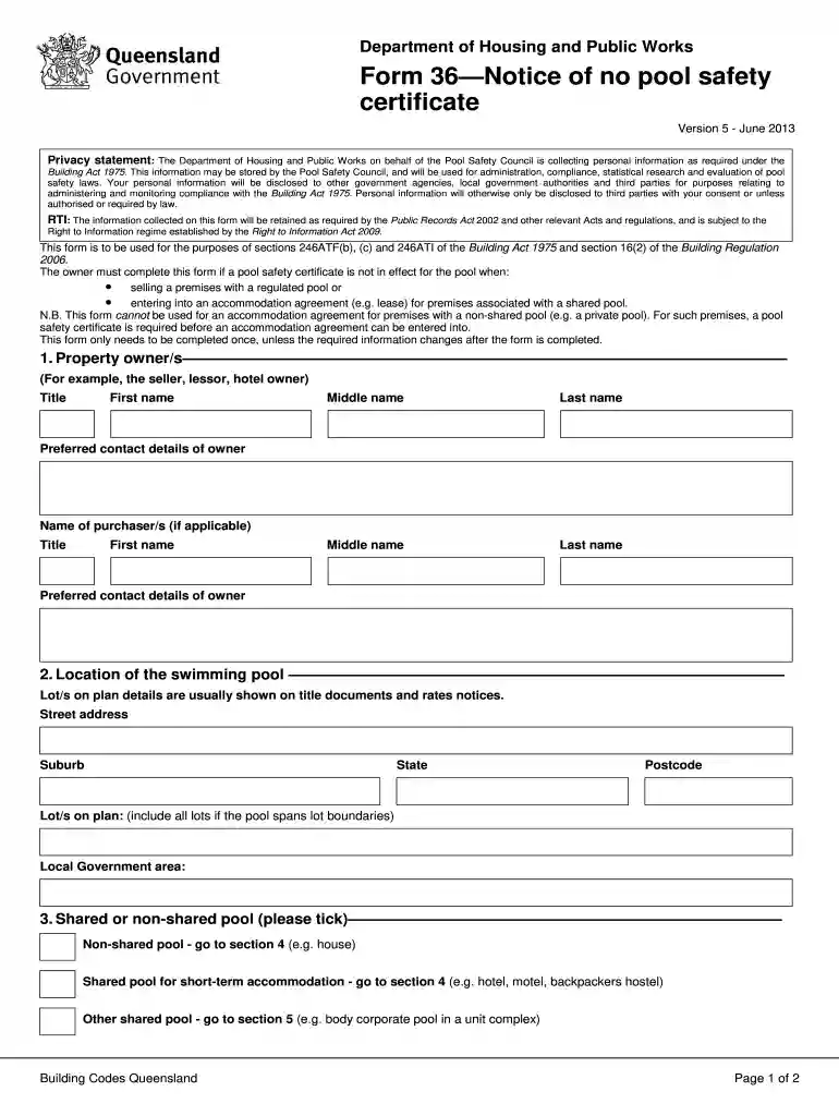 form 36 pool Preview on Page 1