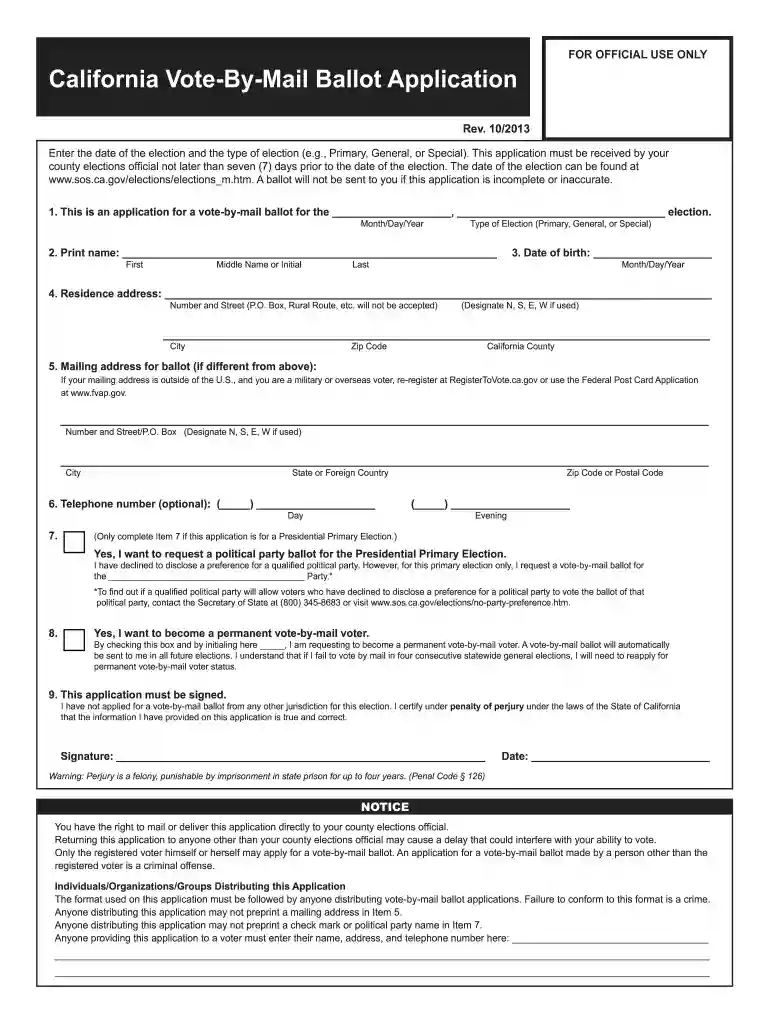 vote by mail ballot Preview on Page 1