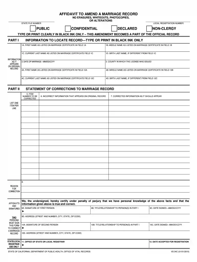 vs 24c form Preview on Page 1