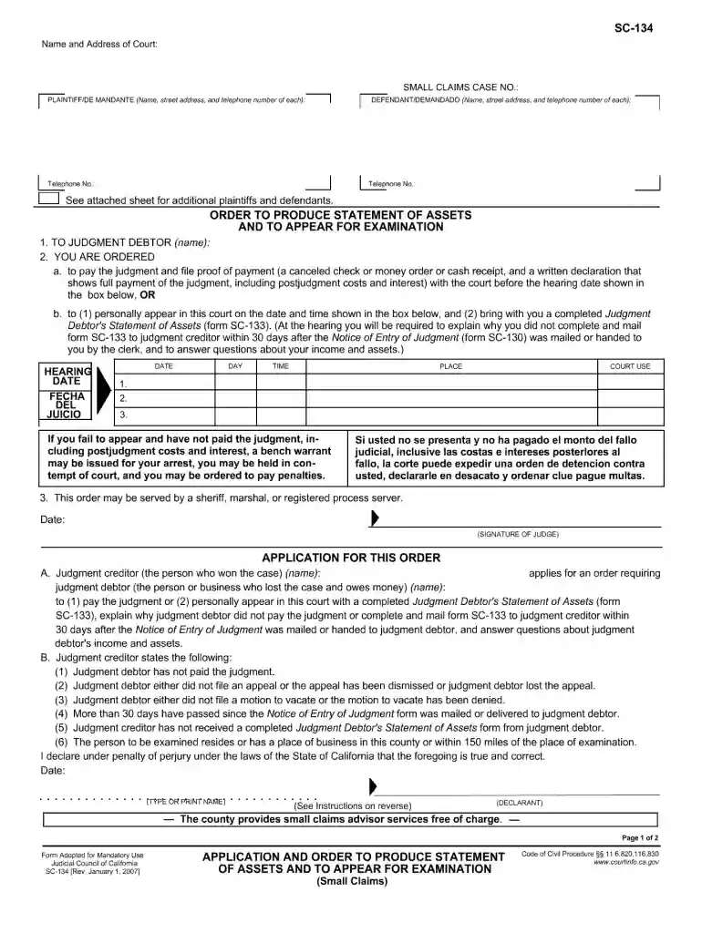 court form appear 2007 Preview on Page 1