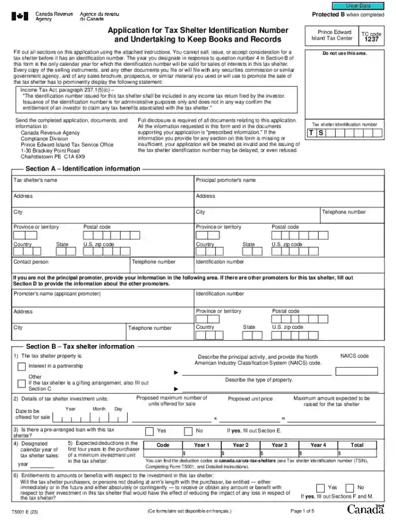 t5001 tax Preview on Page 1