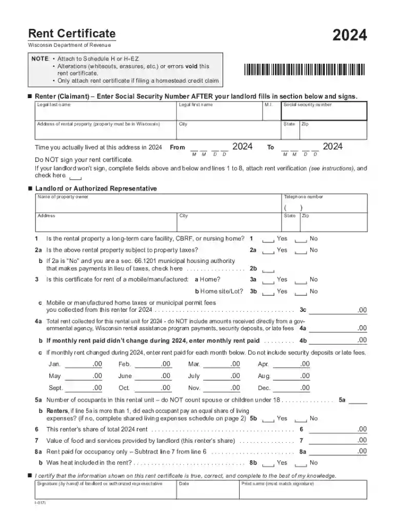 rent certificate Preview on Page 1