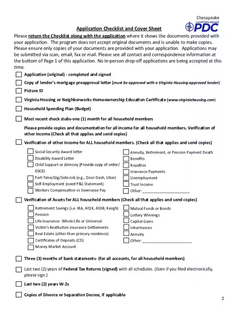Call Chesapeake HOME Program Application (PDF) Preview on Page 1