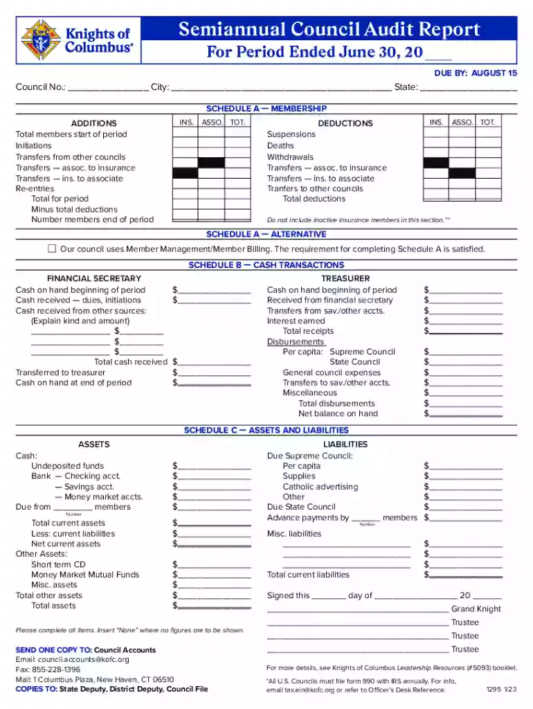 k of c form 1295 Preview on Page 1