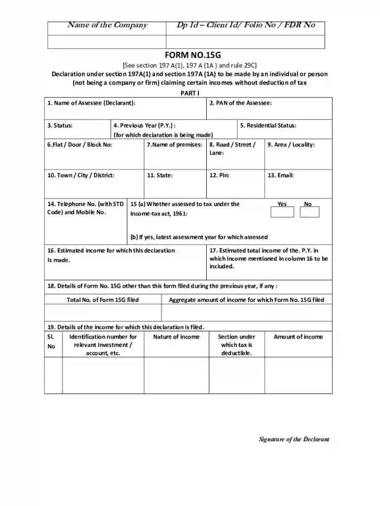 Form-15G-word docx Preview on Page 1