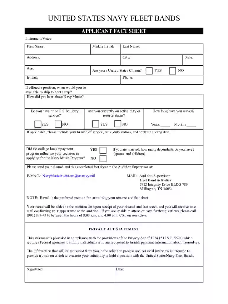 Audition - United States Navy Band Preview on Page 1