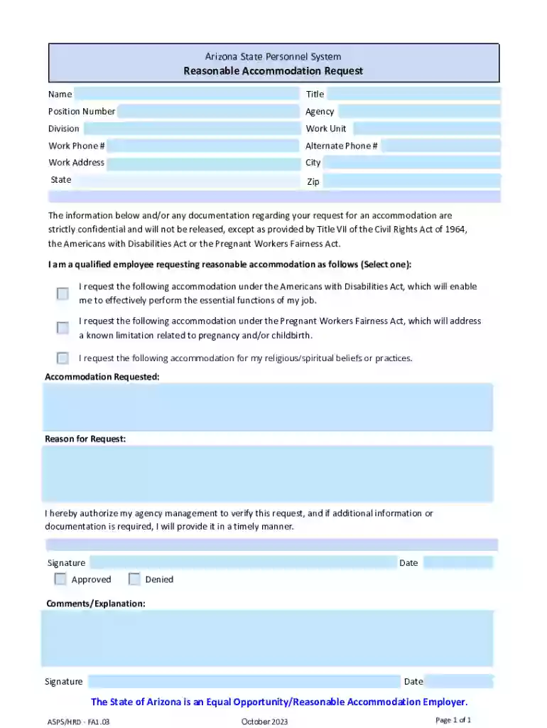 Workplace accommodationsArizona State University Preview on Page 1