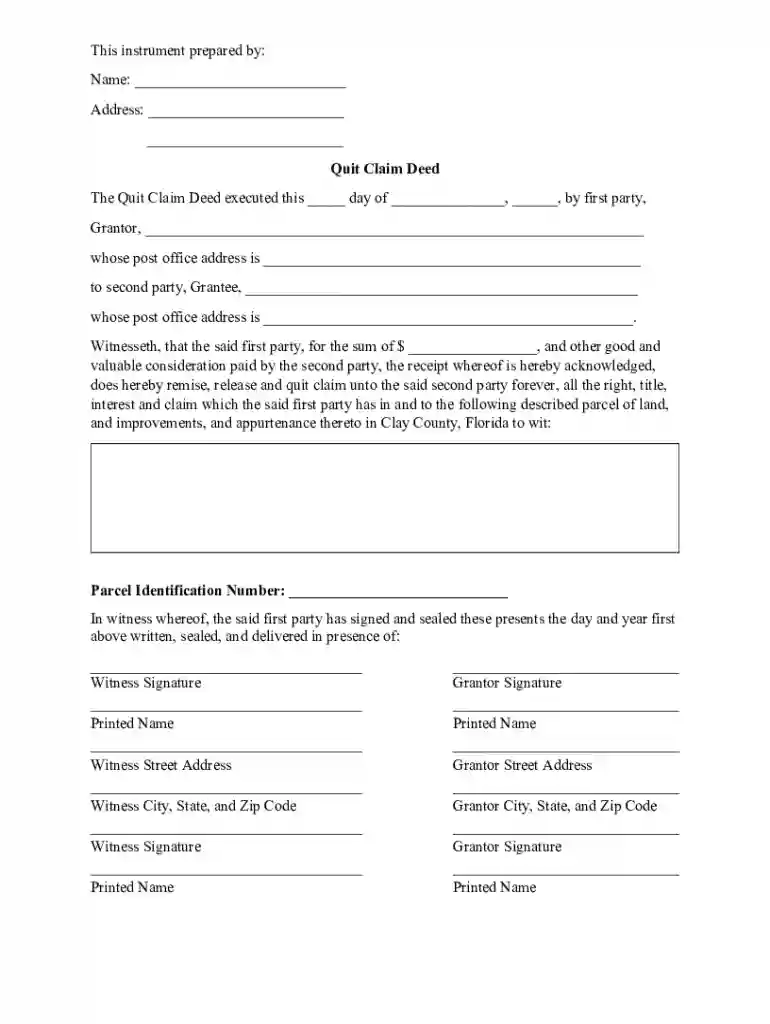 Quit Claim Deed Preview on Page 1