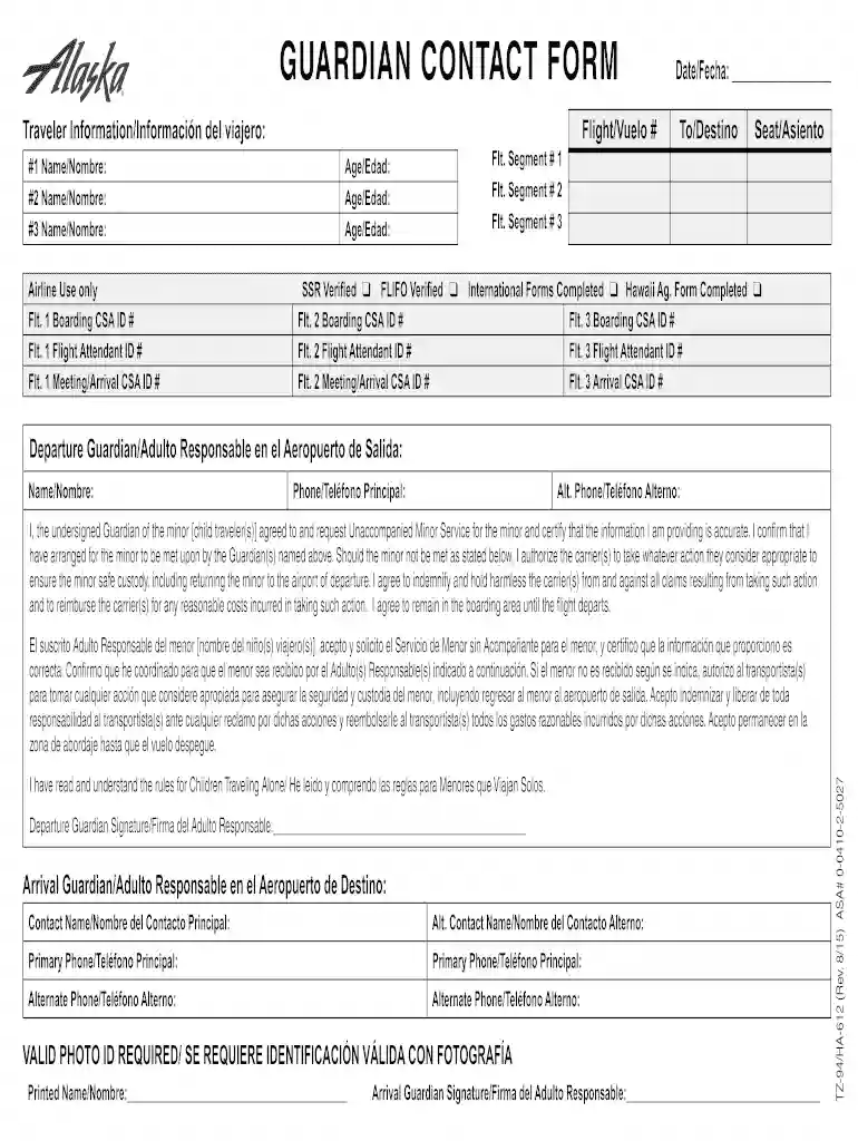 alaska airlines unaccompanied minor Preview on Page 1
