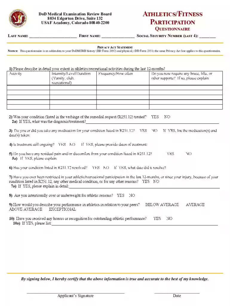 Athletics-Fitness Questionnaire pub Preview on Page 1
