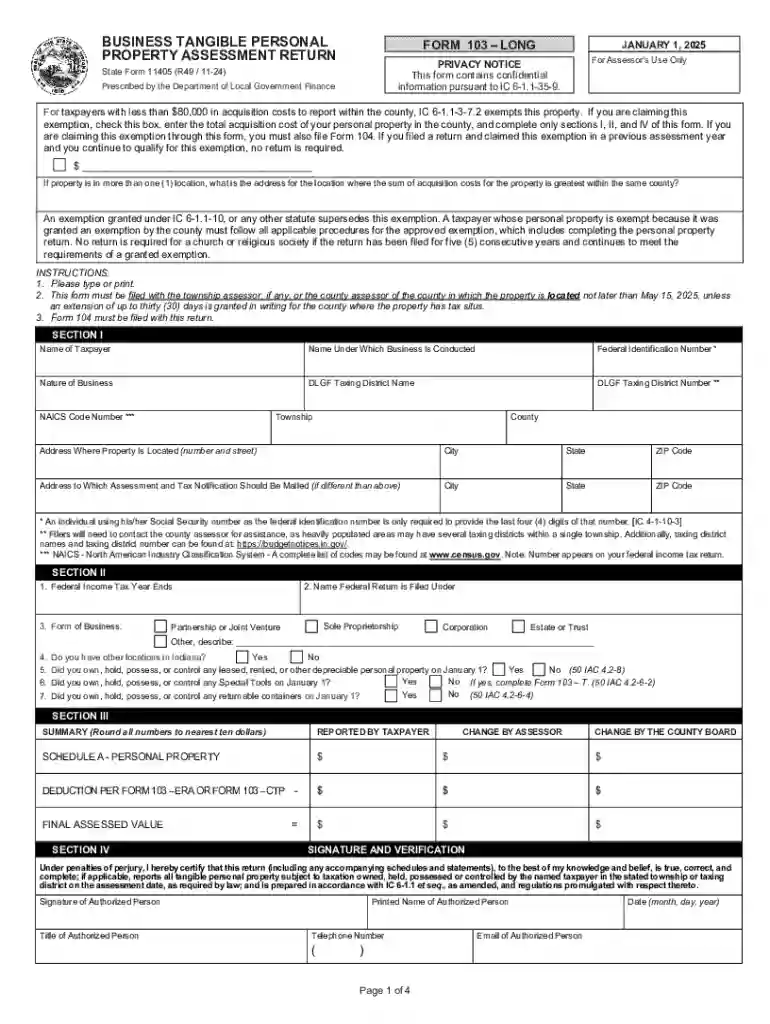 BUSINESS TANGIBLE PERSONAL PROPERTY ASSESSMENT Preview on Page 1