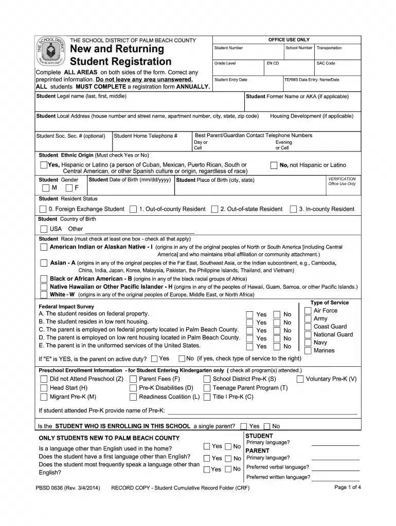 pbsd registration 2014 form Preview on Page 1